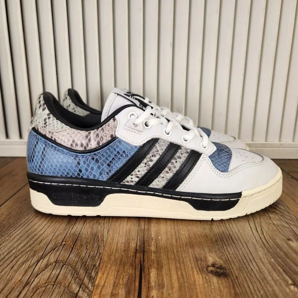 Adidas Rivalry 86 Low HQ7017 Women's 7 Snakeskin Blue White Skate Sneakers Shoes